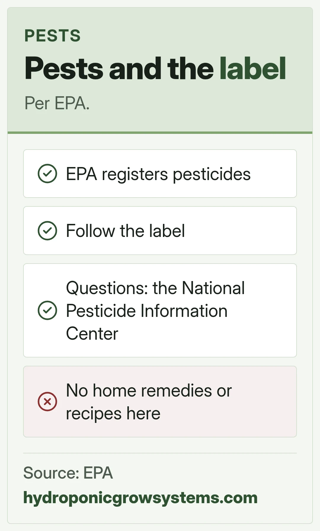 Pests and the label. Per EPA.